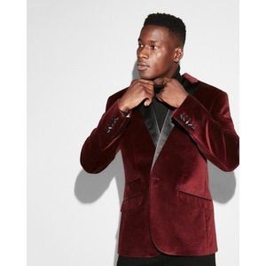 Express Burgundy Velvet Blazer